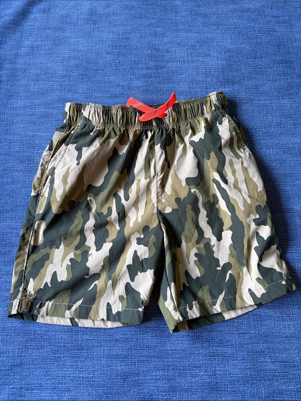 Crewcuts Camo Swim/Hybrid Shorts with Red Drawstring